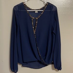 Long sleeve Cheetah blouse